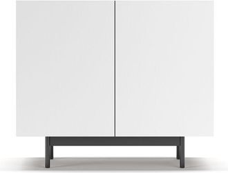 HERDASA Aparador Bajo En Melamina, Colecci&oacute;n Printed (601-1), Con 2 Puertas, En Nogal-blanco