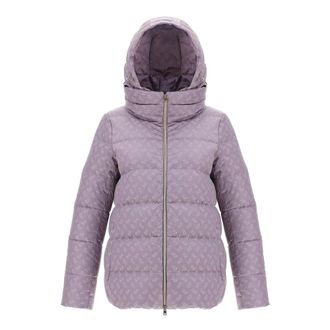 Herno Nylon Monogram Down Jacket - female - Herno - Down Jackets - Purple - M - Jackets
