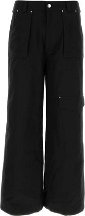 Alexander McQueen Cotton Cargo Pant - Heren - Wijde Broeken - Zwart - M - Katoen - Broeken