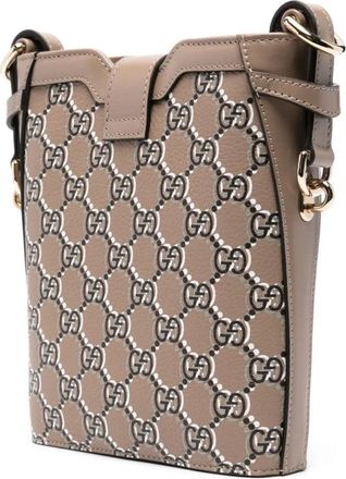 Gucci Womens Gg Shadow Mini Bucket Bag Brown > Shoulder