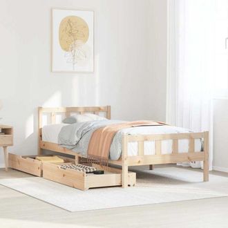 vidaXL Estructura De Cama Sin Colch&oacute;n Madera Maciza De Pino 90x190 Cm Vidaxl