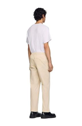 Sandro Elasticated straight-leg trousers in Light Beige at Nordstrom, Size 3631 Eu