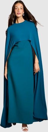 Coast Cape Sleeve Maxi Dress in Teal at Nordstrom, Size 10