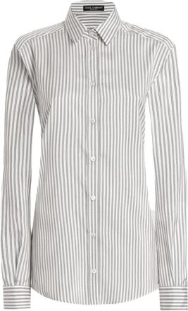 Dolce & Gabbana Gestreept wit overhemd met puntkraag - Dames - Overhemden - Wit - XS - Overhemden