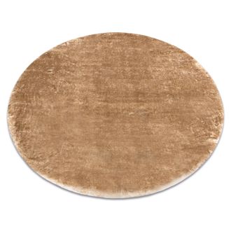 RugsX Rugsx - Alfombra De Lavado Moderna Lapin C&iacute;rculo, Shaggy Antideslizante Marfil / Marr&oacute;n Brown Circulo 100 Cm