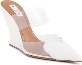 Alaia Heart Pointed Toe Wedge Mule in Blanc Optique at Nordstrom, Size 10Us