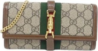 Gucci Pre-owned Wallets, female, Beige, Size: ONE SIZE Pre-owned Canvas wallets