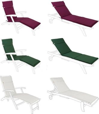 BIZZOTTO Bizzotto - Cuscino per lettino e sdraio da esterno, sfoderabile ed idrorepellente, 190 x 62 cm -Verde Scuro / Poliestere