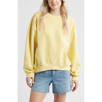 BP. Relaxed Cotton Blend Sweatshirt in Yellow Begonia at Nordstrom, Size Xx-Small