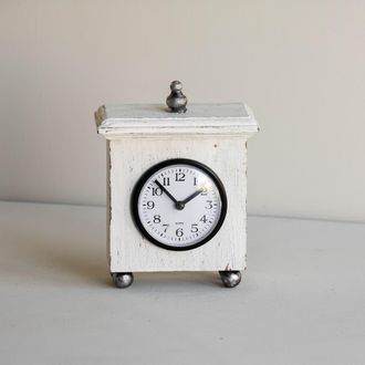 Foreside Home And Garden Square White Wood & Plexiglass Tabletop Clock at Nordstrom