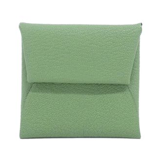 Herm&egrave;s Bastia Camel Vert Chevre Leather Coin Purse/Coin Case (Pre-Owned)