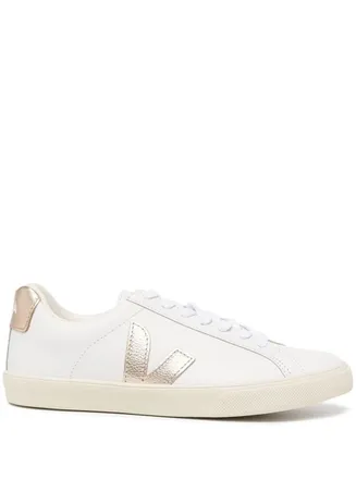 Veja White Esplar Sneaker With Side Logo In Chromefree Leather Woman