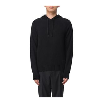 Tom Ford Round-neck Knitwear, male, Black, M, Hooded Knit Jumper