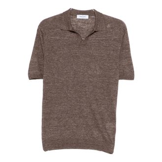 Gran Sasso Polo Shirts, male, Brown, Size: M Tennis Polo