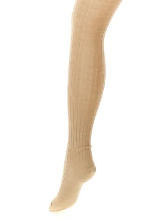 Jil Sander Ribbed Wool Socks - Beige