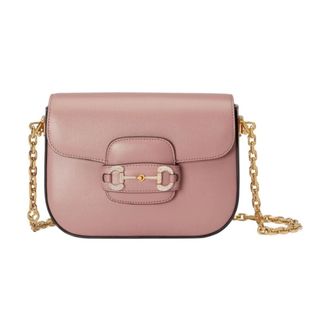 Gucci Horsebit 1955 Mini Bag - Dames - Schoudertassen - Roze - ONE Size - Katoen - Tassen