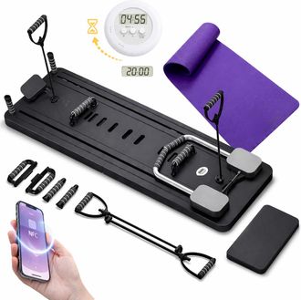 OEM Tabla De Pilates Interactiva Para Fitness Cardio Tabla De Pilates Multifuncional Plegable Para Ejercicios Bandas De Resistencia Negra