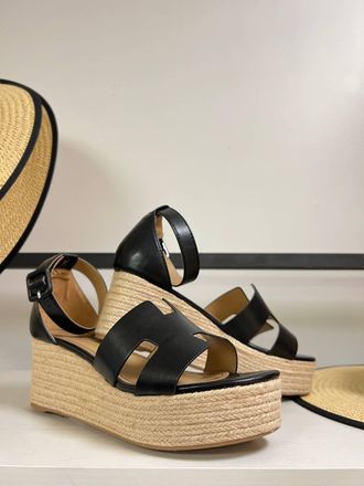 Bambooa Womens Luxe Wedge Sandal In Black