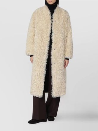 Stand Studio long faux fur coat with side pockets