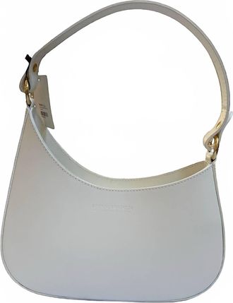 Made in Italy Womens Slim Italian Leather Bag In White