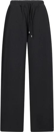 Sportmax Lord Wijde Broek - Dames - Wijde Broeken - Zwart - L - Katoen - Broeken