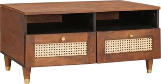 vidaXL Coffee Tables Brown 80 x 54 x 40 cm Cane and solid mango wood Vidaxl