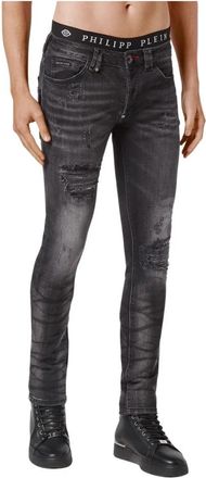 Philipp Plein Slim-fit Jeans - Heren - Slim Fit Jeans - Zwart - W34 - Katoen - Jeans