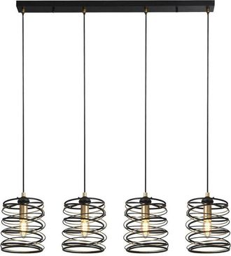 Searchlight Searchlight Spring 4 Light Bar Pendant, Black And Gold
