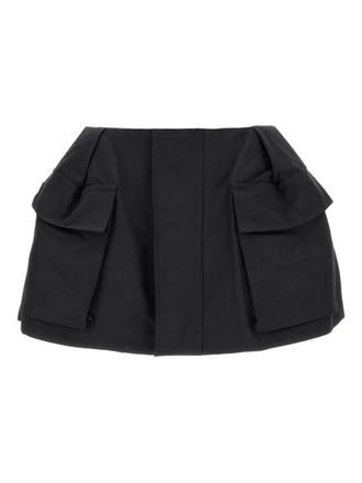 sacai cargo zip mini shorts - Black