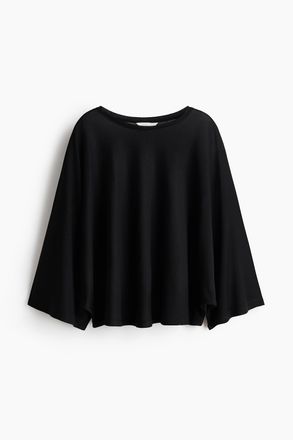 H&M Jerseyshirt mit Fledermaus&auml;rmeln - Schwarz