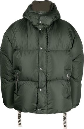 Khrisjoy padded press-stud fastenign jacket - men - Duck Feathers/Polyester/Polyamide - 00 - Green