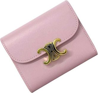 Celine Pink Leather Wallet (Tri-Fold) (Pre-Owned)