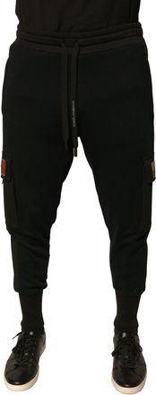 Dolce & Gabbana Mens Black Cotton Jogger Cargo Sweatpants Pants