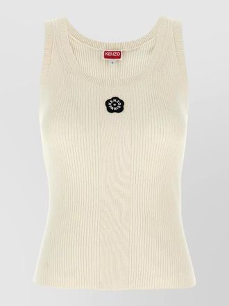 Kenzo boke flower knit top ribbed sleeveless