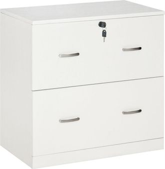 Vinsetto Cajonera Para Oficina Con 2 Cajones Para Documentos Archivos Cerradura Y 2 Llaves Para Estudio Despacho 77x42x72 Cm