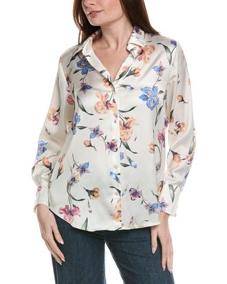 Alberta Ferretti Philosophy Woven Flowy Satin Top