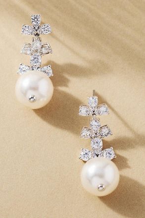 Nadri Venus Small Pearl Drop Earrings
