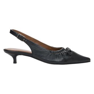 Estro & Luminara Slingback Pumps With Kitten Heel - female - Estro - Pumps - Black - 5 UK - Shoes
