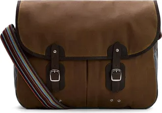 Barbour x Paul Smith Tarras Waxed Cotton Messenger Bag in Tan at Nordstrom