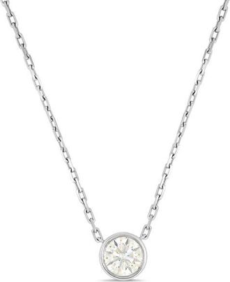Bony Levy 18K Gold Diamond Bezel Solitaire Pendant Necklace, 0.75ct. in 18K White Gold/diamond at Nordstrom, Size 18