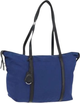 Prada Pre-owned Tote Bags, female, Blue, Size: ONE SIZE Pre-owned Nylon Tote Bag