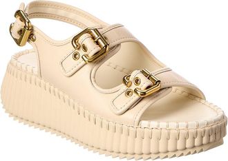 Chlo&eacute; Nama Leather Wedge Sandal