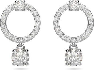 Swarovski Constella Swarovski Crystal Circle Stud Earrings in Silver /Clear Crystal at Nordstrom