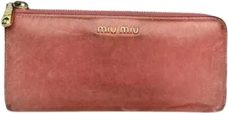 Miu Miu Pre-owned Wallets, female, Orange, Size: ONE SIZE Pre-owned Leather Wallet