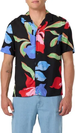 O'Neill Relaxed Fit Floral Camp Shirt in Blue at Nordstrom, Size Xx-Large