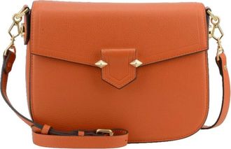 Pourchet Tassen, Dames, Oranje, ONE Size, Leer, Grand Sac Trotteur En Cuir Sèvres
