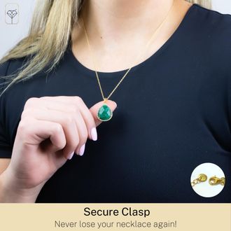 MAX + STONE 18k Gold Over Sterling Silver 7 Ct. 10x10mm Pear Cut Gemstone Necklace