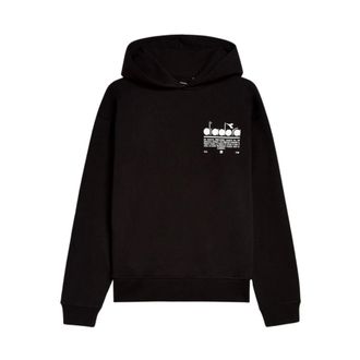 Diadora Hoodies, female, Black, Size: XL Unisex Hoodie Manifesto