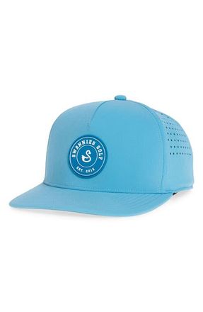 Swannies Wade Perforated Snapback Baseball Cap in Ocean at Nordstrom