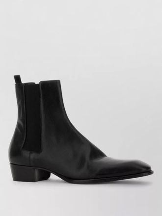 Saint Laurent leather chelsea stanton ankle boots low heel